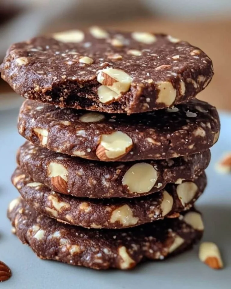 Chocolate hazelnut biscotti served on a rustic wooden table