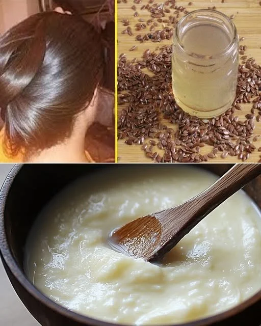 Flaxseed hair mask for nourished and shiny hair.