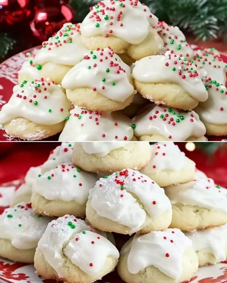 A plate of beautifully decorated Italian Christmas cookies for the holiday season.