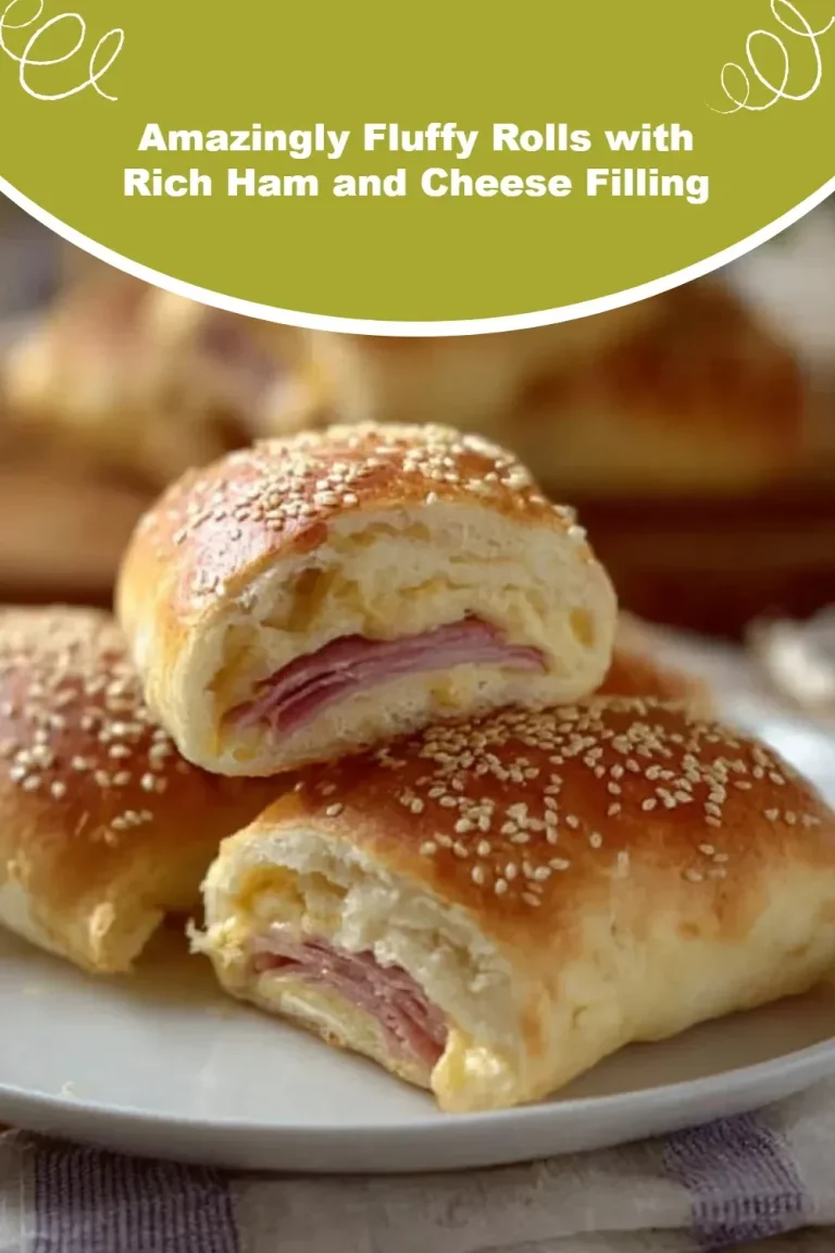 Fluffy rolls with ham and cheese filling, freshly baked and golden brown.