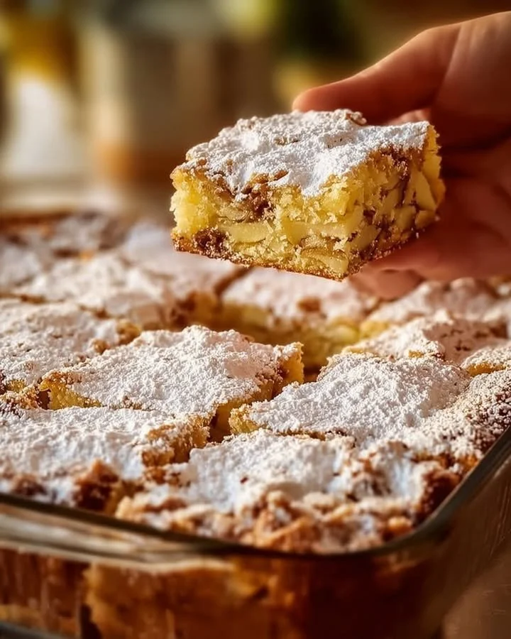 Deliciously baked Apple and Walnut Cake topped with walnuts and apple slices.
