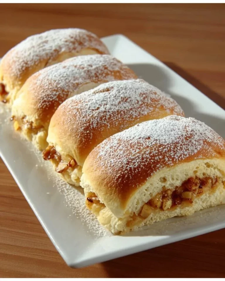 A slice of homemade Apple Strudel with a golden crust and apple filling