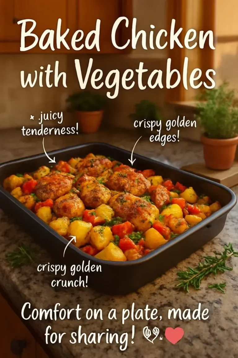 Baked chicken with colorful vegetables on a plate, showcasing a healthy meal