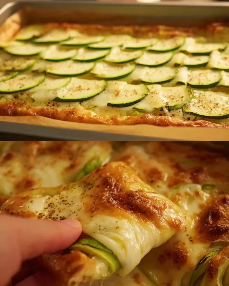 Baked zucchini frittata served on a plate with fresh herbs