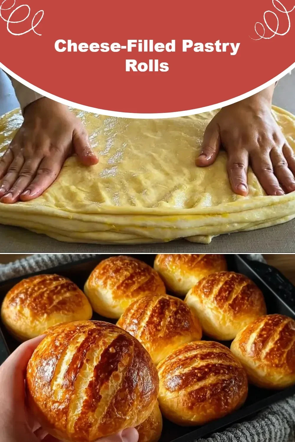 Delicious cheese-filled pastry rolls ready to be served