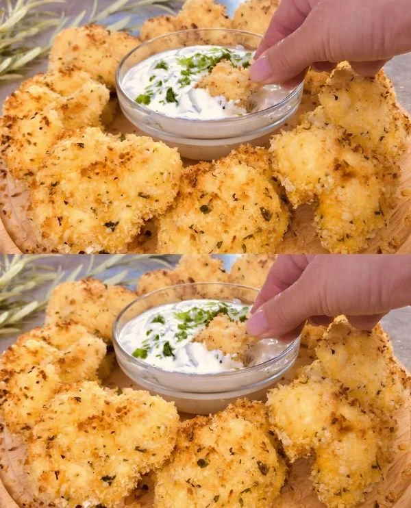 Crispy baked cauliflower served on a plate