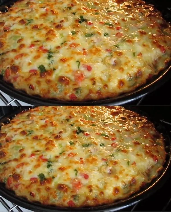 Healthy vegetable pie with colorful vegetables and a golden crust