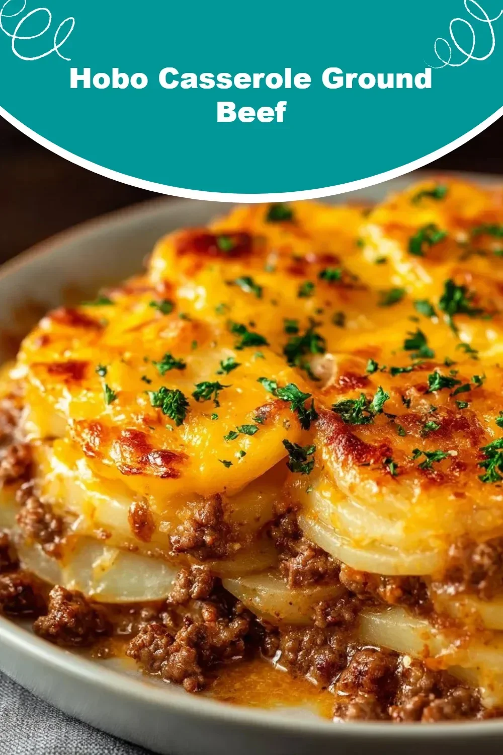 Delicious Hobo Casserole featuring ground beef and vegetables
