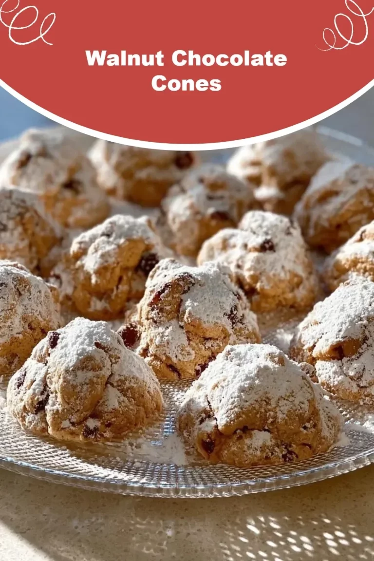 Delicious Walnut Chocolate Cones with crunchy walnuts and creamy chocolate filling