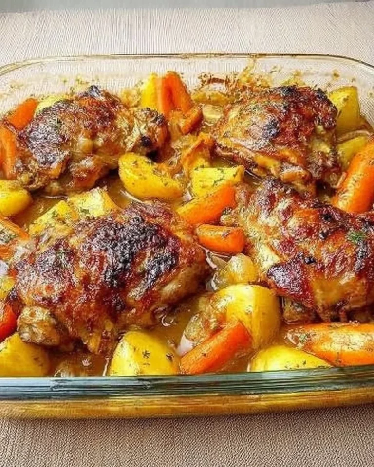 Delicious chicken thighs served with roasted potatoes for a delightful meal