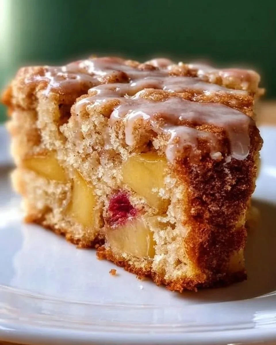 Delicious slice of cinnamon apple cake with apples and cinnamon on a plate