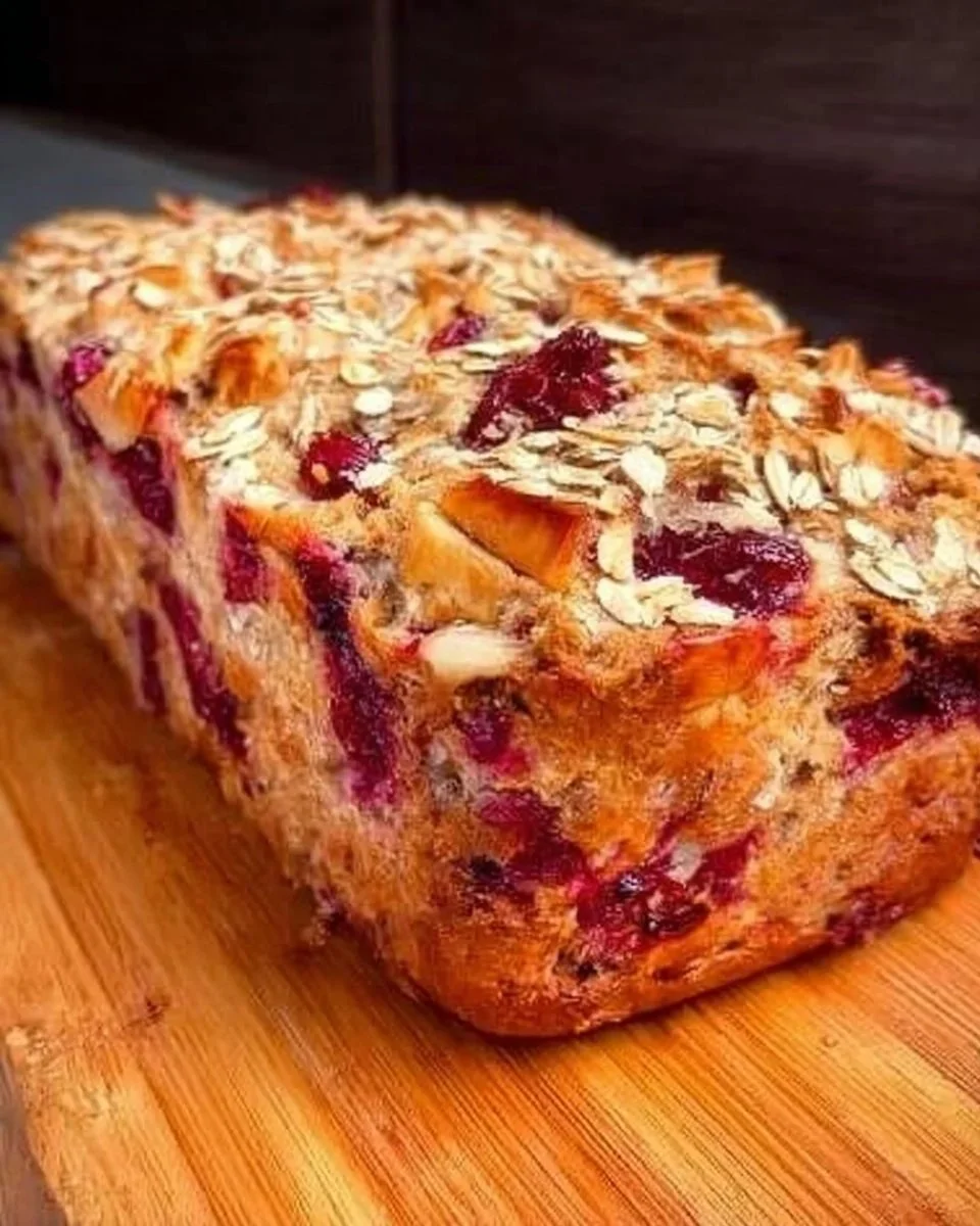 Delicious Fruit Oat Pudding topped with fresh fruits