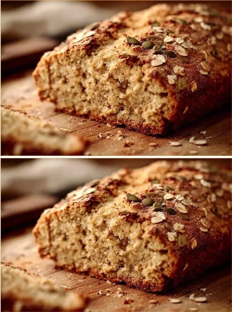 Loaf of gluten-free oat bread fresh out of the oven
