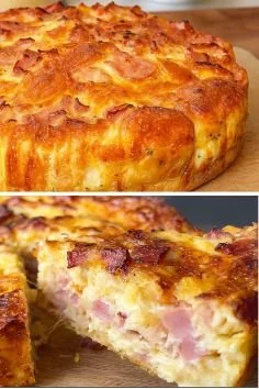Delicious gratin sandwich tart served on a plate with fresh ingredients.