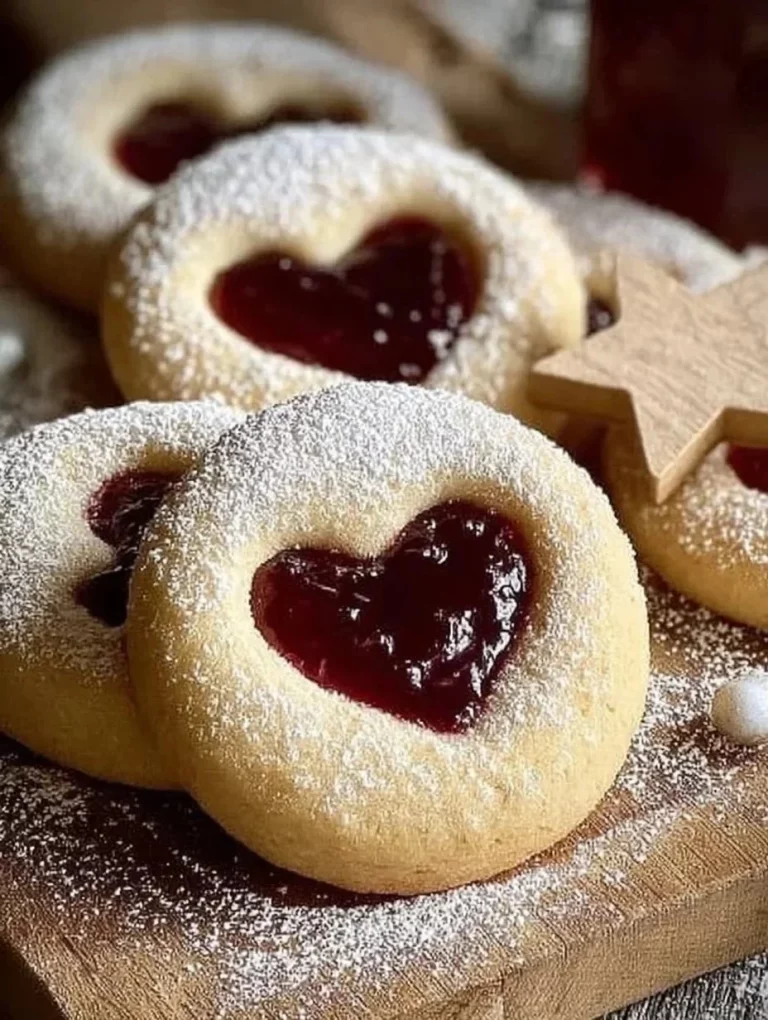 Marzipan Raspberry Cookies on a plate, topped with sugar and fresh raspberries.