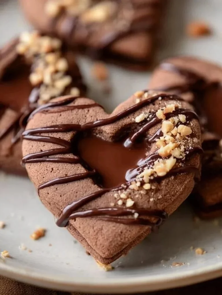 Delicious Nutella cookies fresh out of the oven, topped with chocolate chips.