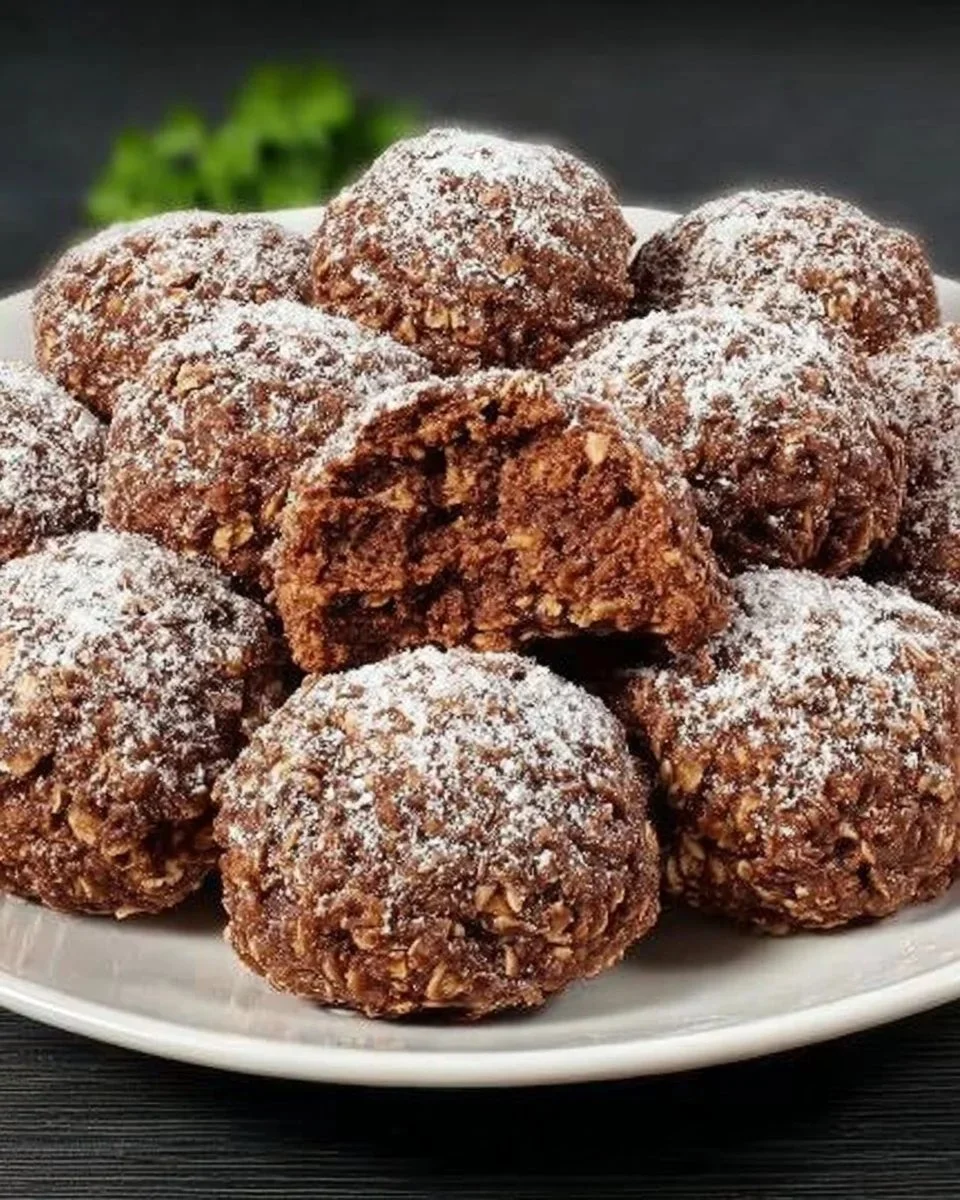 Healthy oat banana balls made with oats and ripe bananas