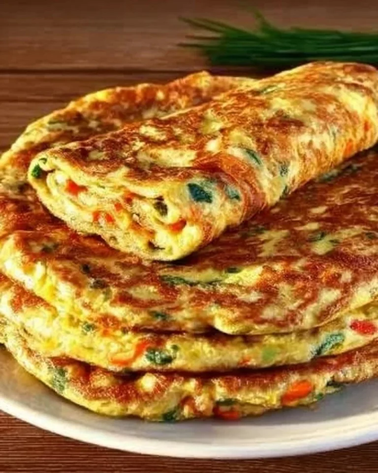 Plate of flavorful savory pancakes with toppings
