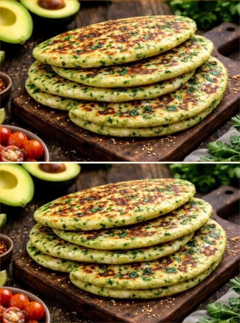 Avocado and Egg Flatbreads served on a wooden plate with fresh ingredients