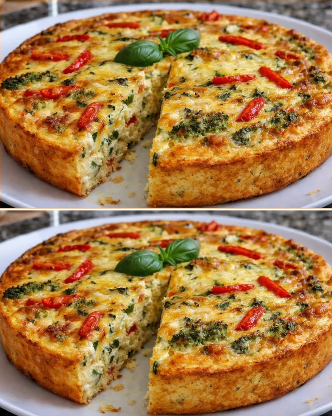 Delicious baked vegetable pie filled with fresh vegetables and herbs