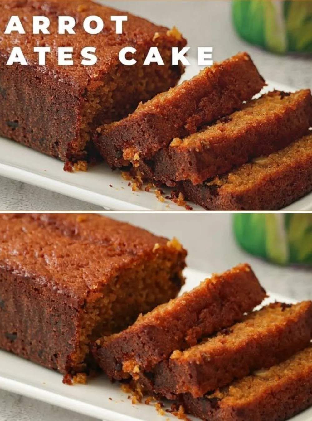 Delicious carrot cake topped with cream cheese frosting and garnished with walnuts