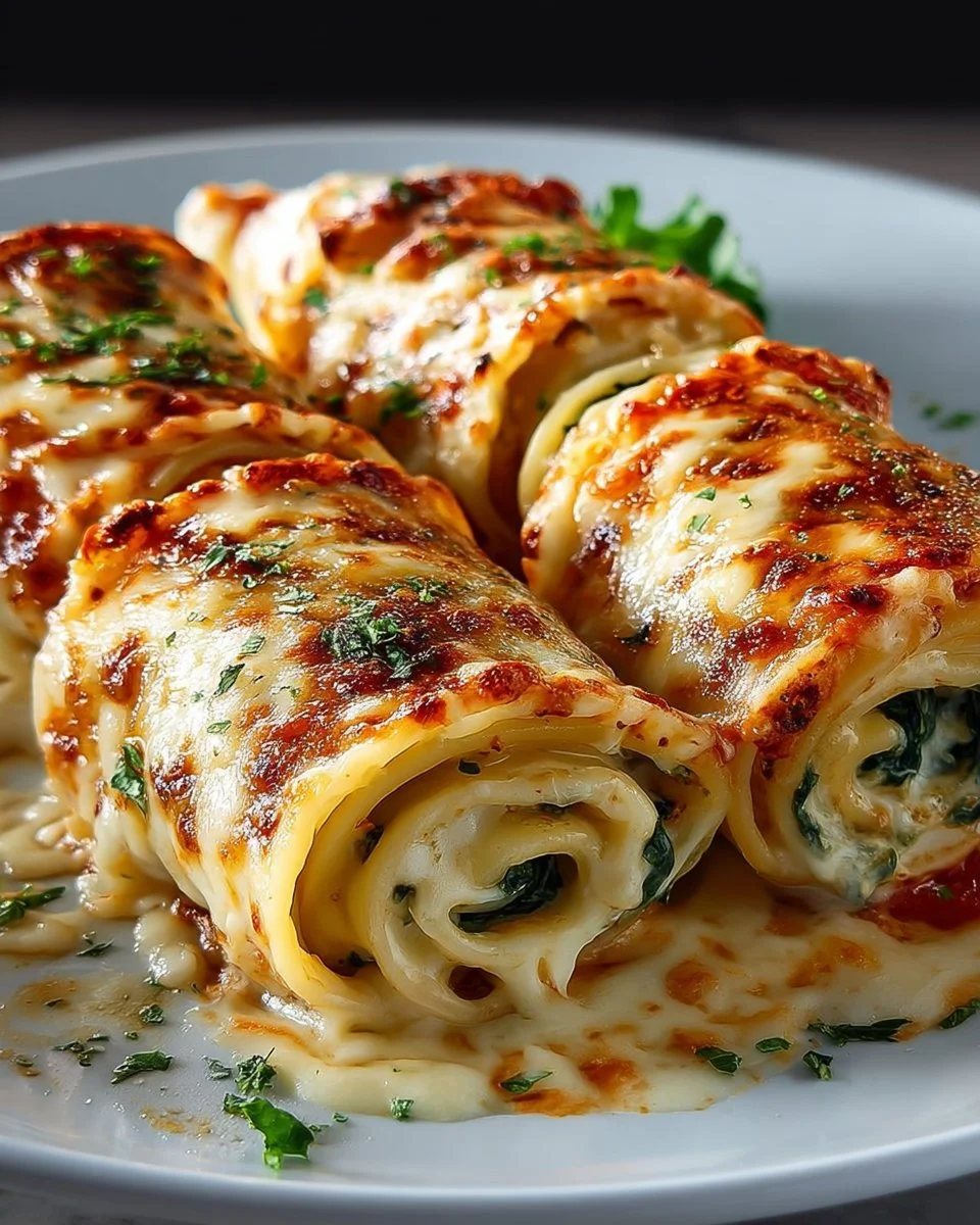 Crispy zucchini crepes filled with fresh ingredients on a plate