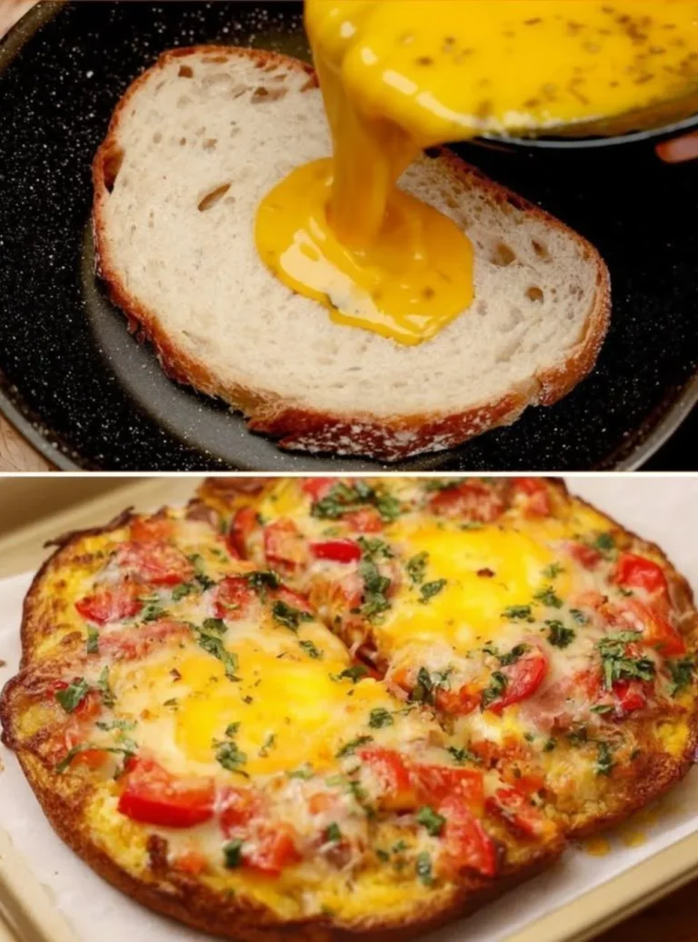Delicious Egg-Over-Bread Delight served with fresh herbs and spices.