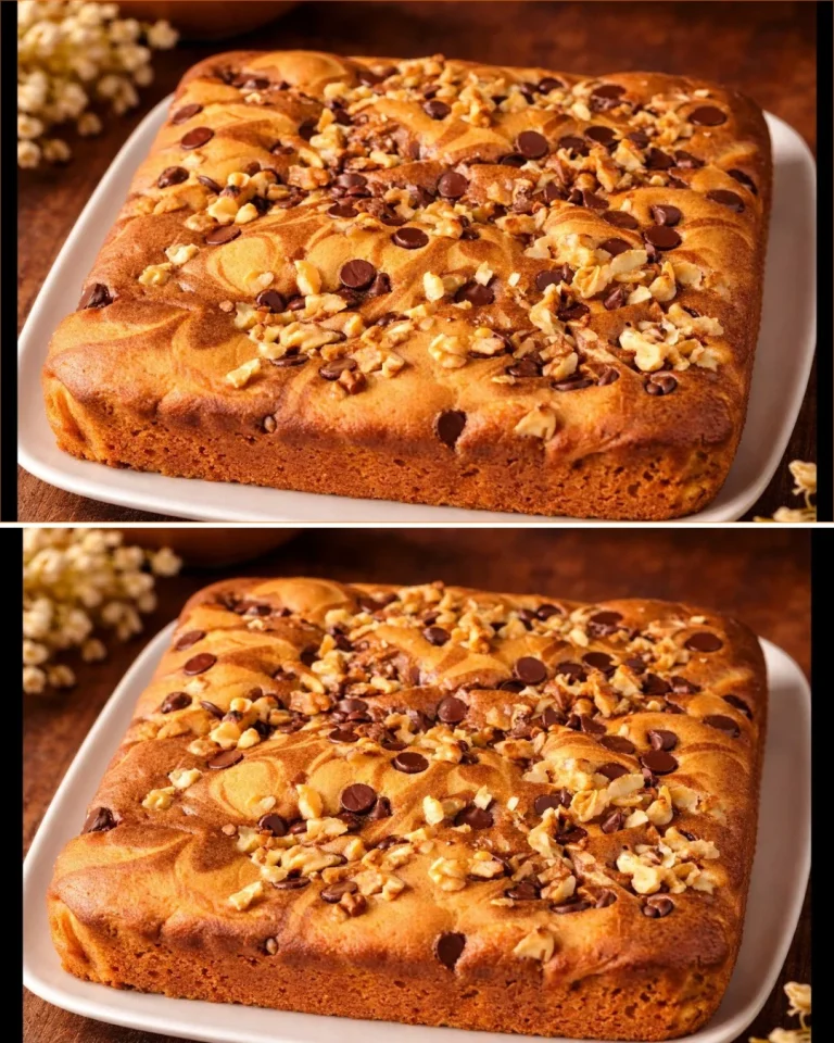 Slice of Italian Coffee Cake with coffee and nut topping