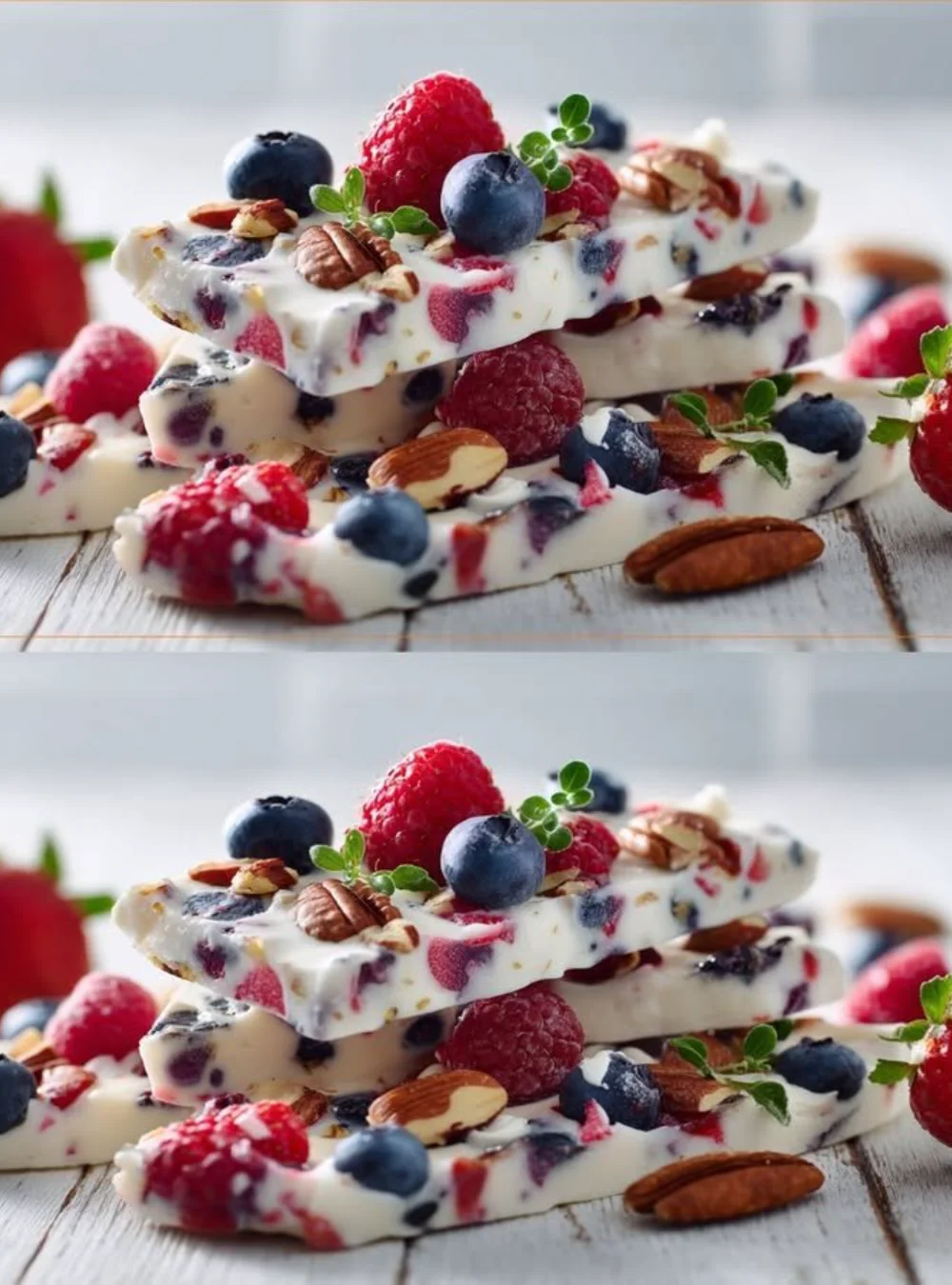 Delicious strawberry yogurt parfait topped with fresh strawberries and granola