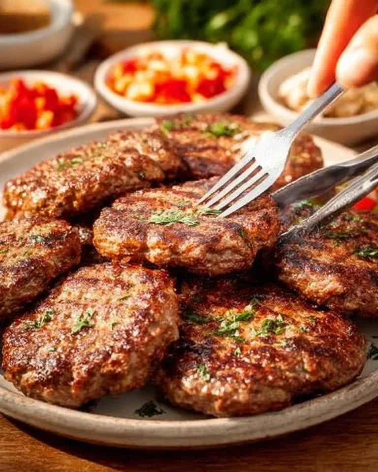 Delicious plate of minced meat and rice pilaf served with herbs