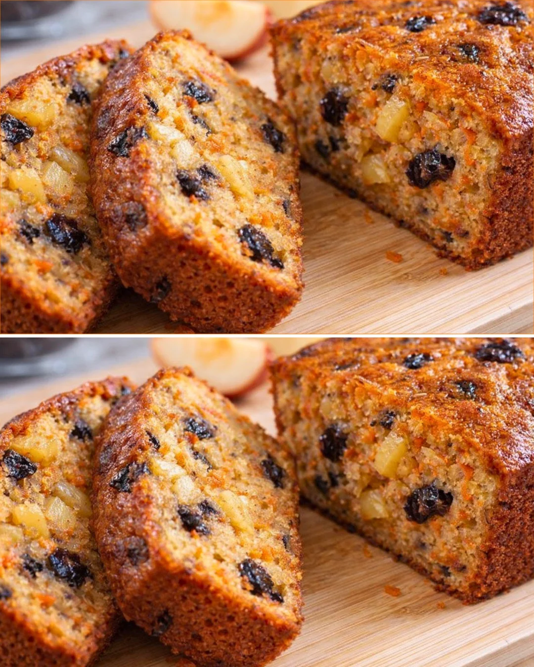 Delicious oat cake featuring apples and carrots, perfect for a healthy dessert.