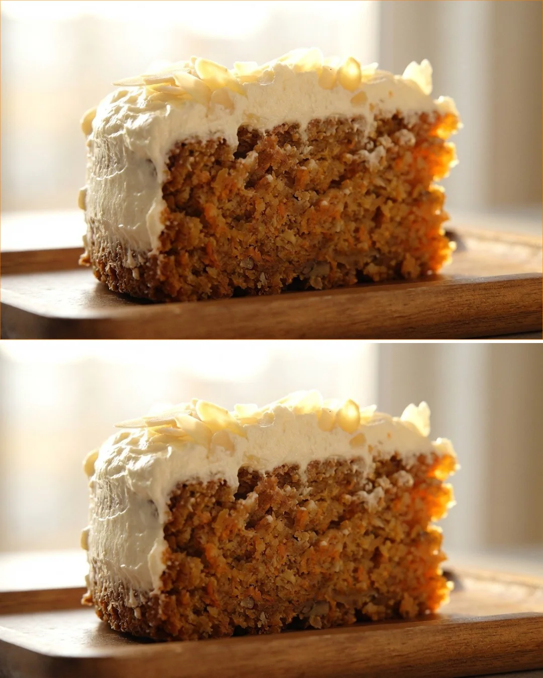 Delicious oatmeal cake with carrots, oats, and apple slices on a plate.