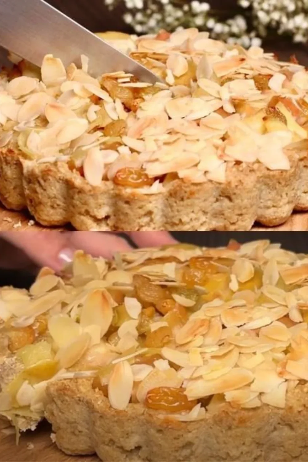 Healthy American apple pie made without sugar and flour