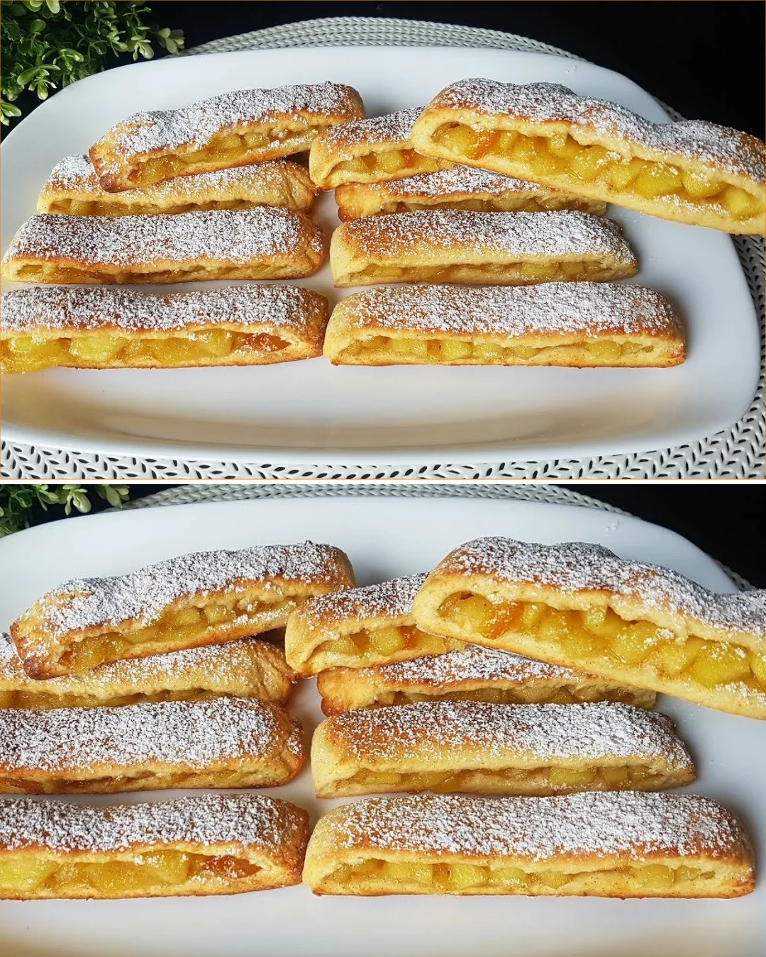 Freshly baked Apple Biscotti with a golden crust and apple chunks