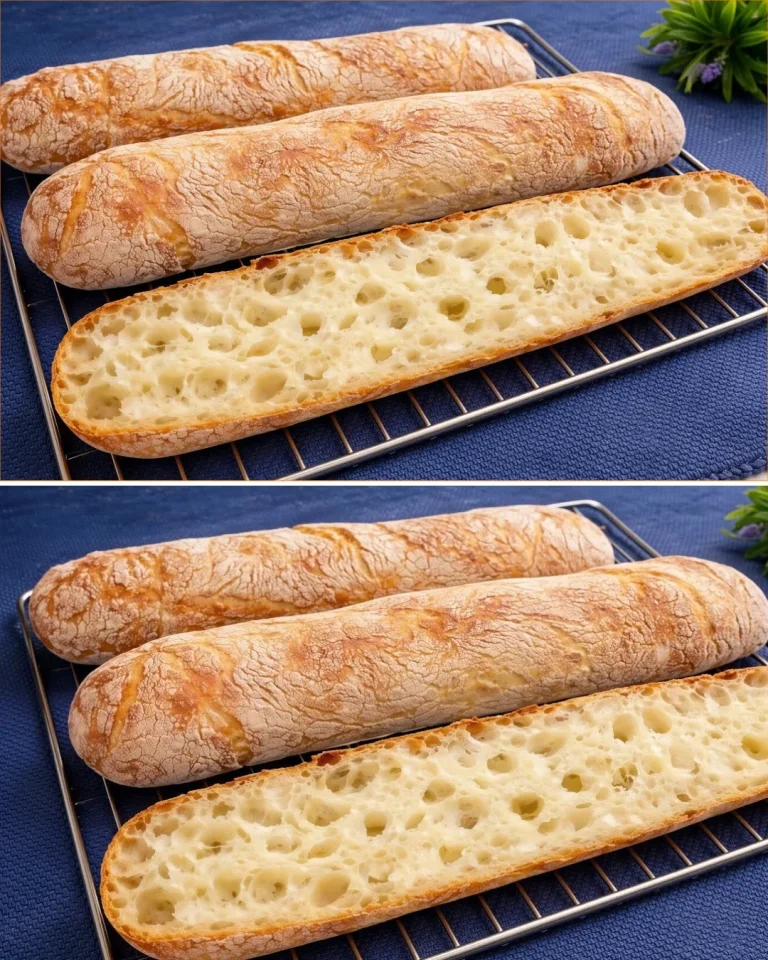Freshly baked CIABATTA bread with a golden crust and airy interior