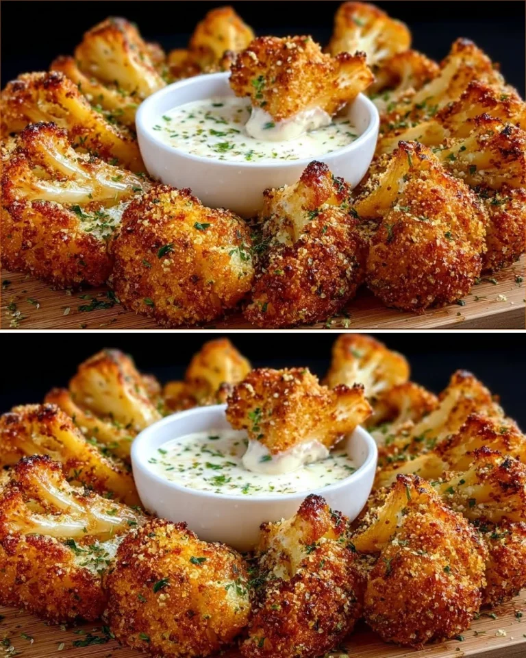 Crispy oven-baked cauliflower served as a delicious side dish