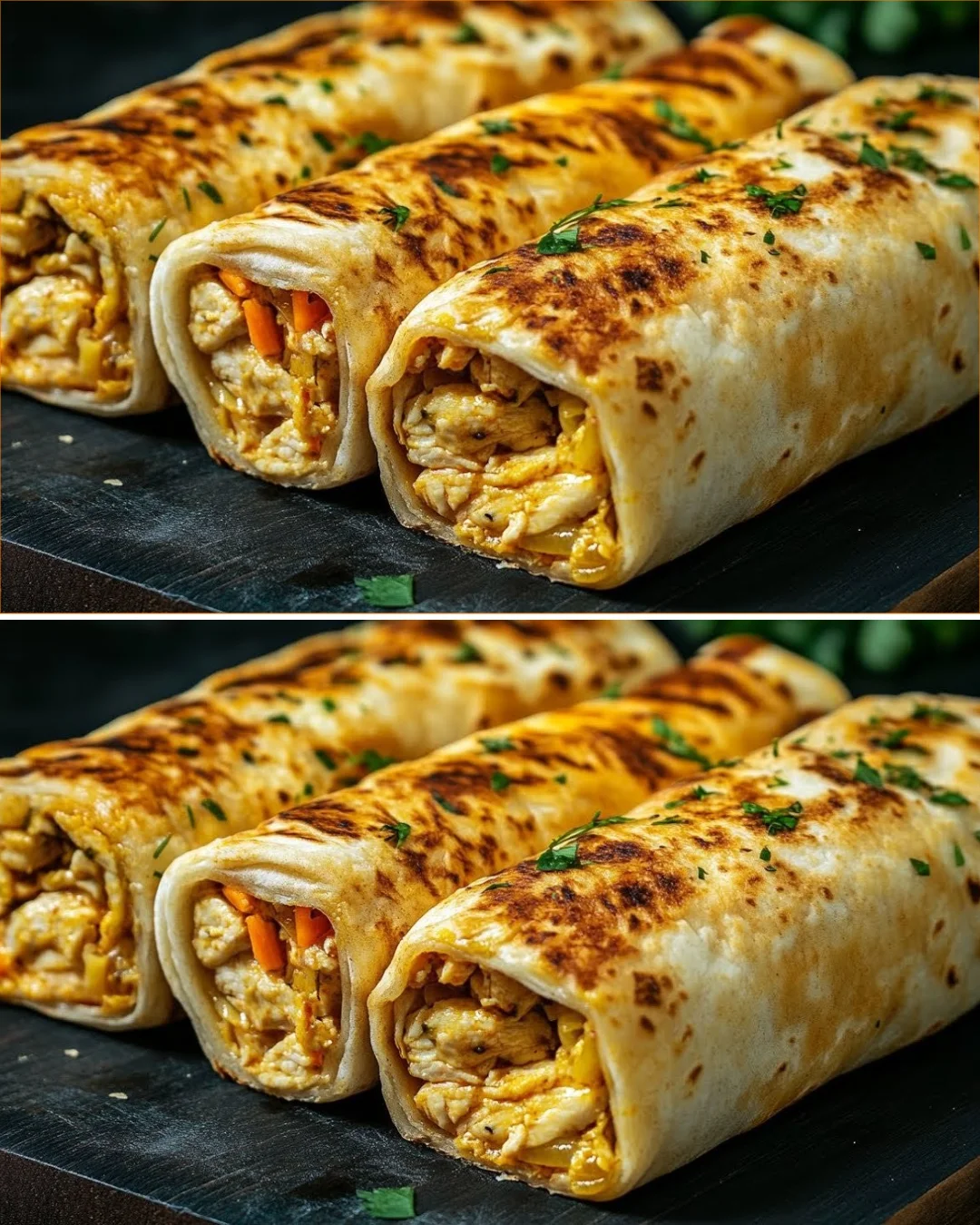 Crispy Tortilla Chicken Fillet Parcels fresh from the oven
