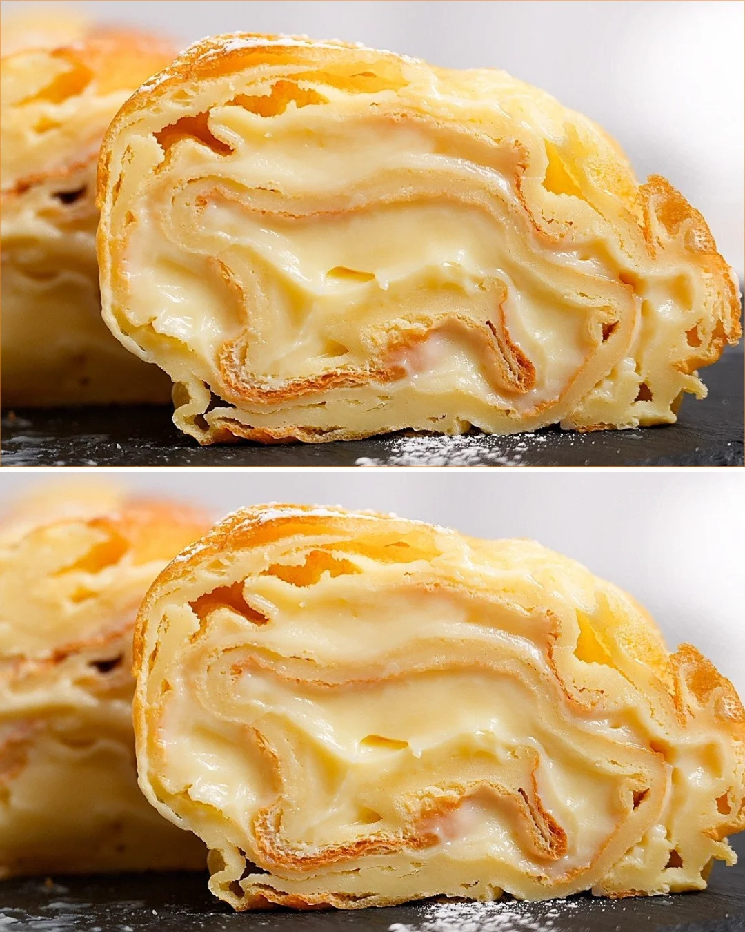 Delicious custard roll filled with creamy custard in soft dough