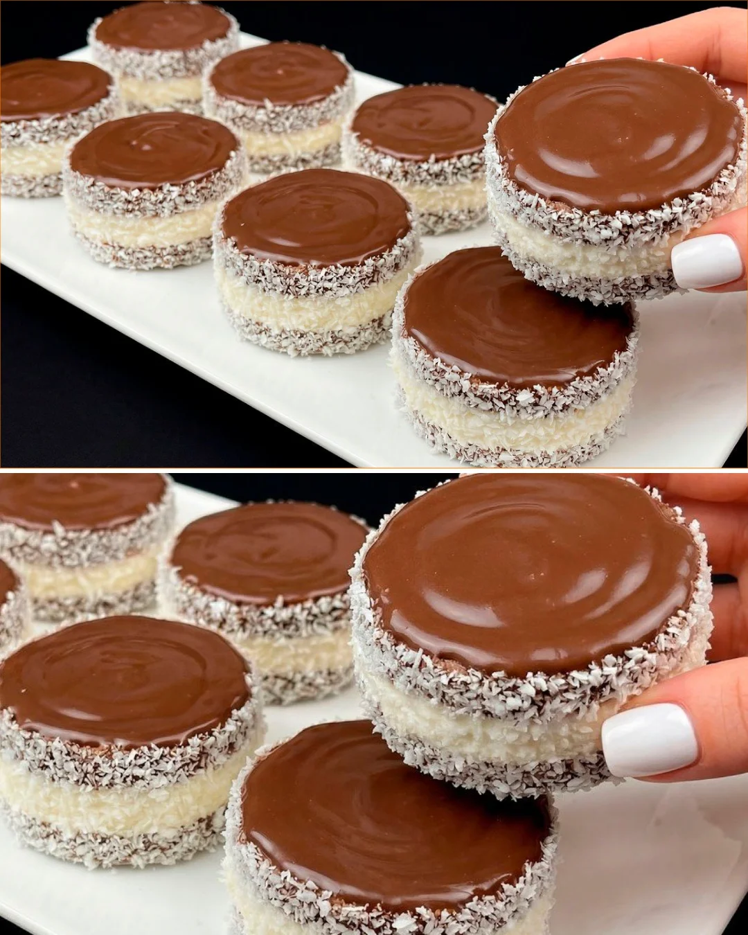 Decadent chocolate walnut cream cake topped with chocolate ganache and walnuts