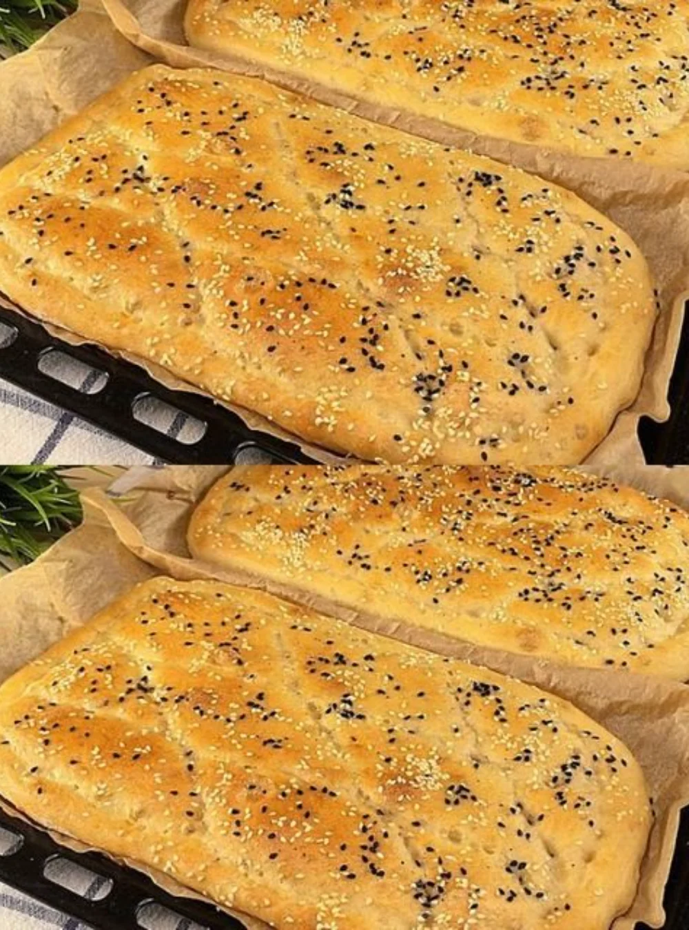 Freshly baked Turkish bread without kneading, perfect for any meal.