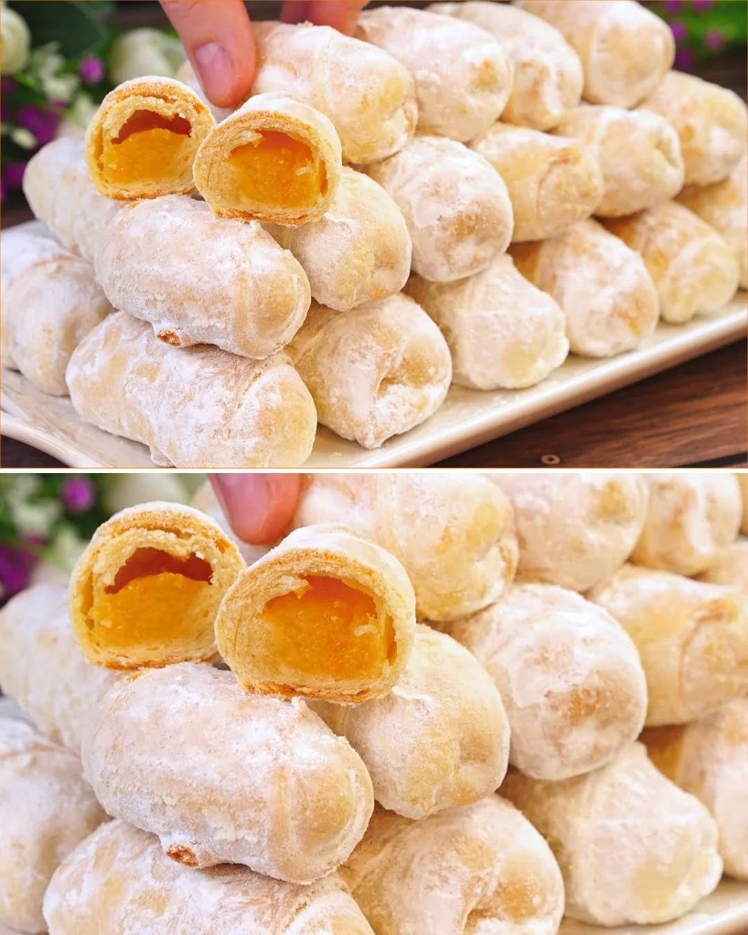 Plate of easy orange cookies ready to enjoy in just 10 minutes.