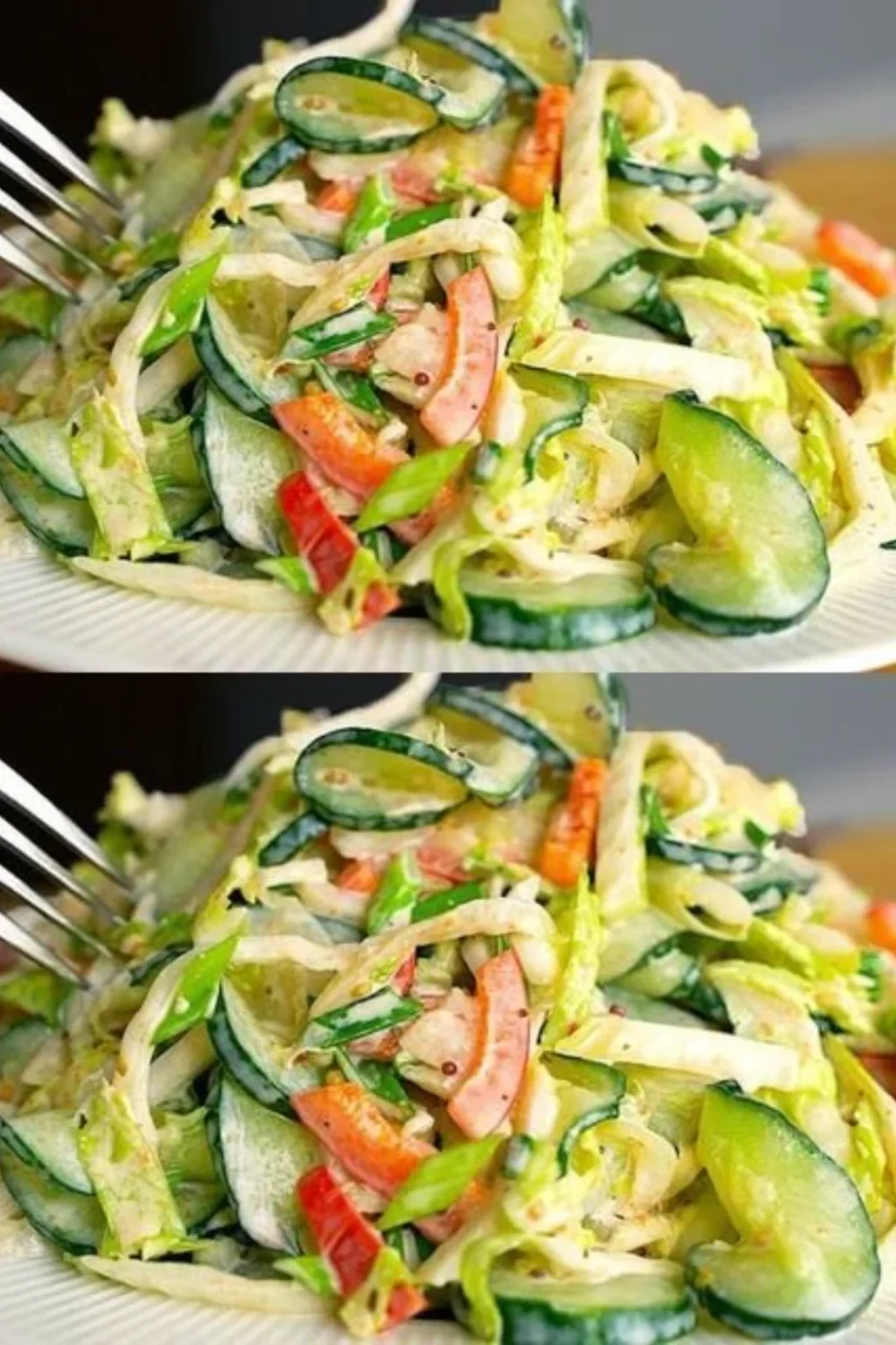 Fresh cucumber salad for healthy weight loss and dinner option