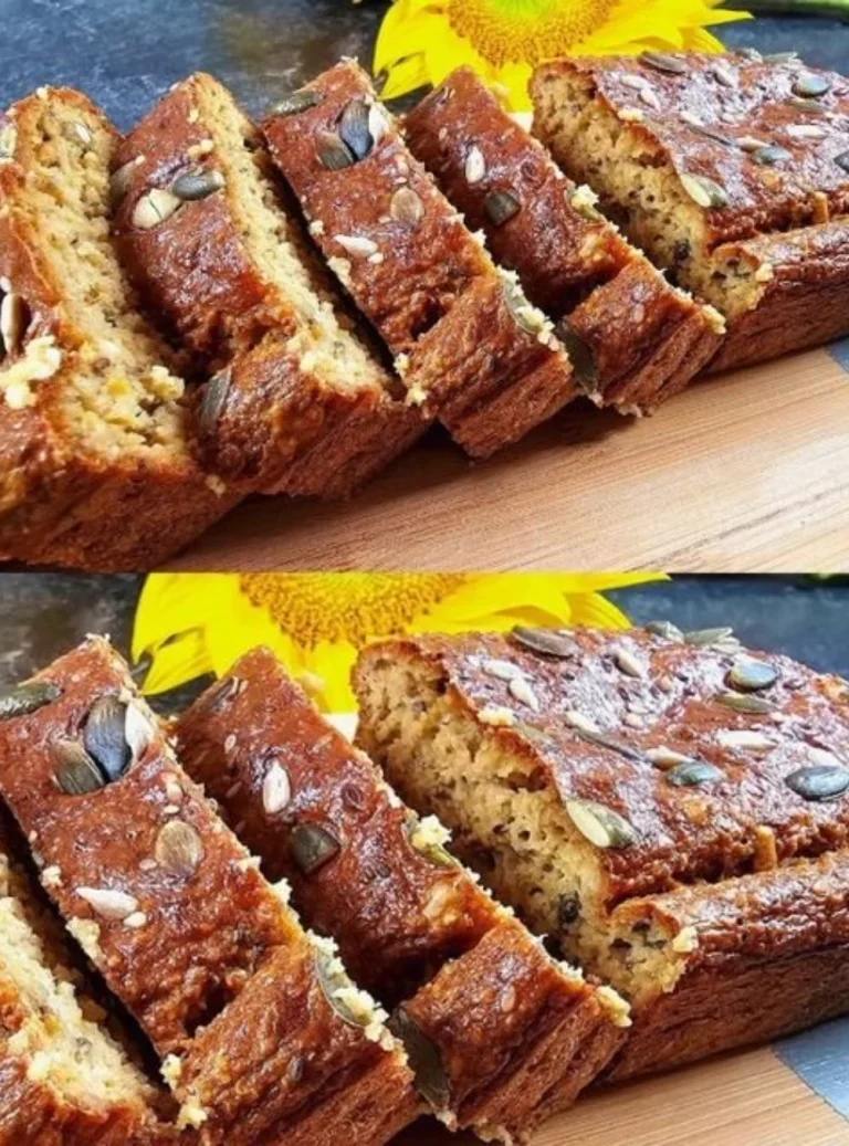 Sliced flourless oatmeal bread on a wooden table, perfect for breakfast.