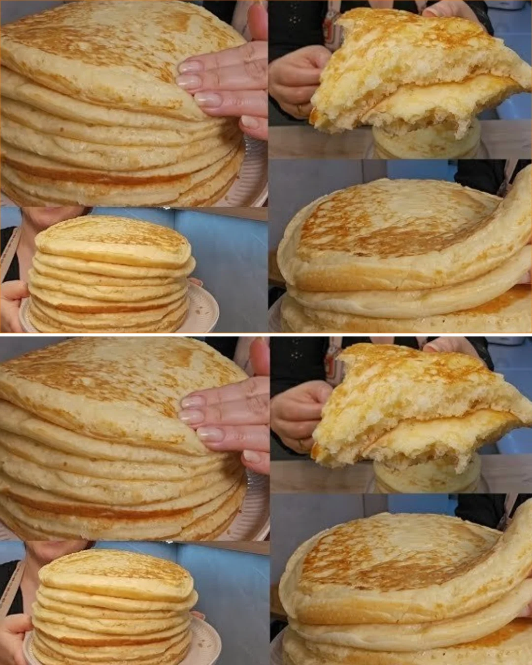 Stack of fluffy pancakes with syrup and berries on top