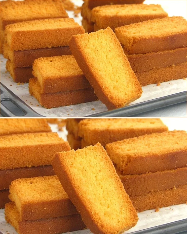 Crispy homemade cake rusk recipe and finished product