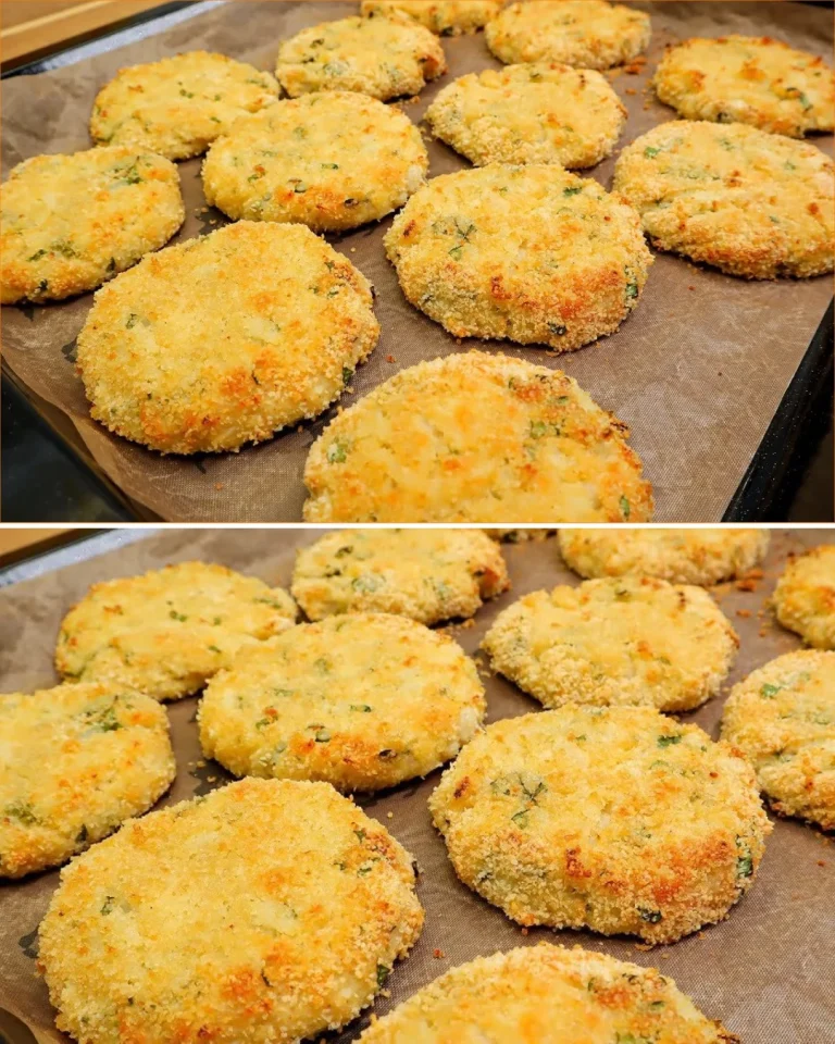 Delicious grandma-style cauliflower cutlets served with creamy mashed potatoes.