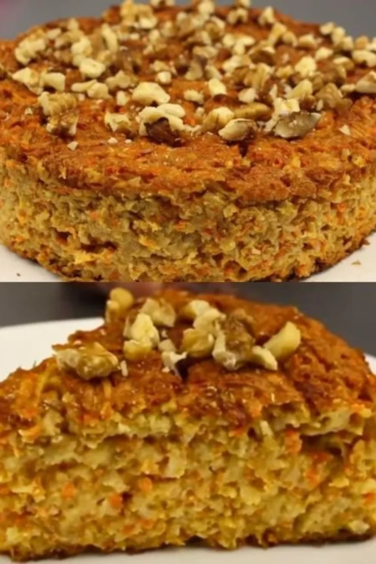 Healthy oatmeal carrot pie made without flour, sugar, or butter