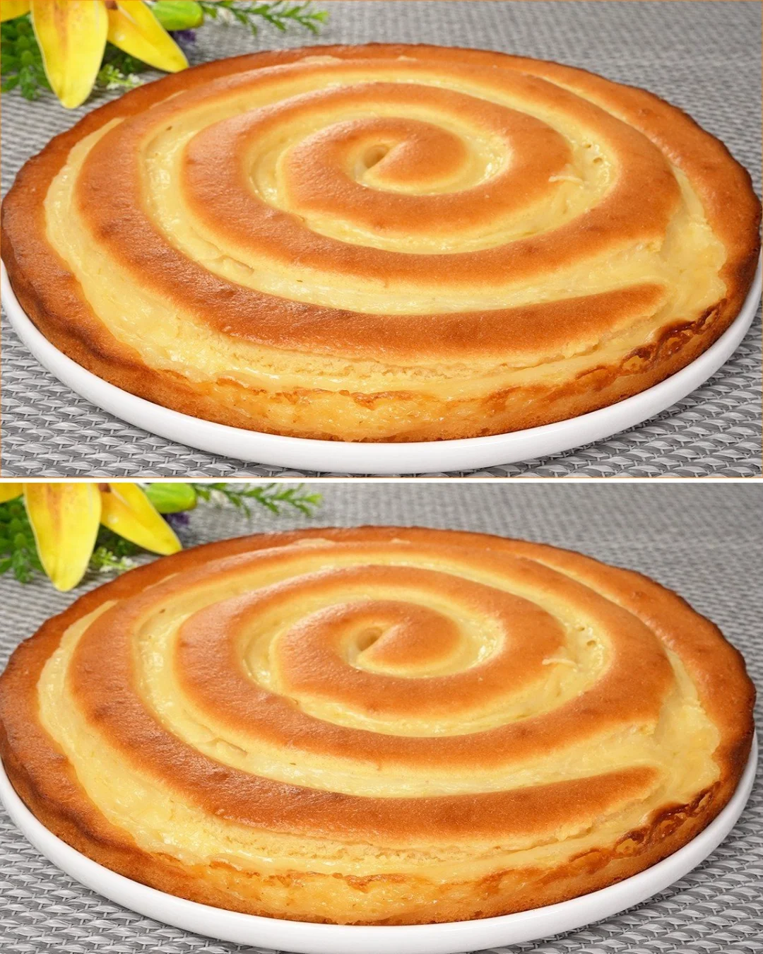 Slice of Italian Lemon Cake with a zesty lemon glaze on a decorative plate