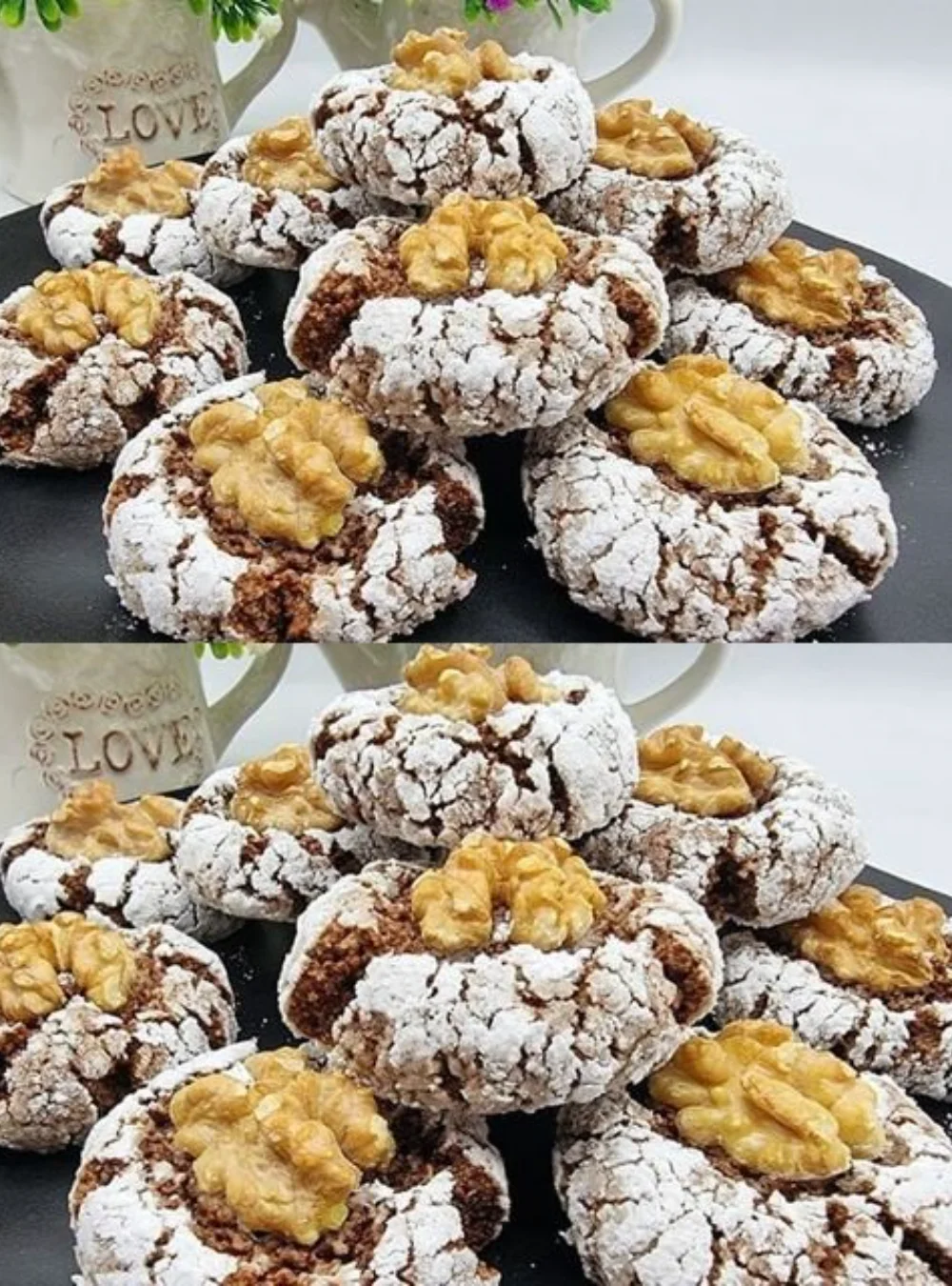 Flourless Moroccan biscuits that melt in the mouth displayed on a plate