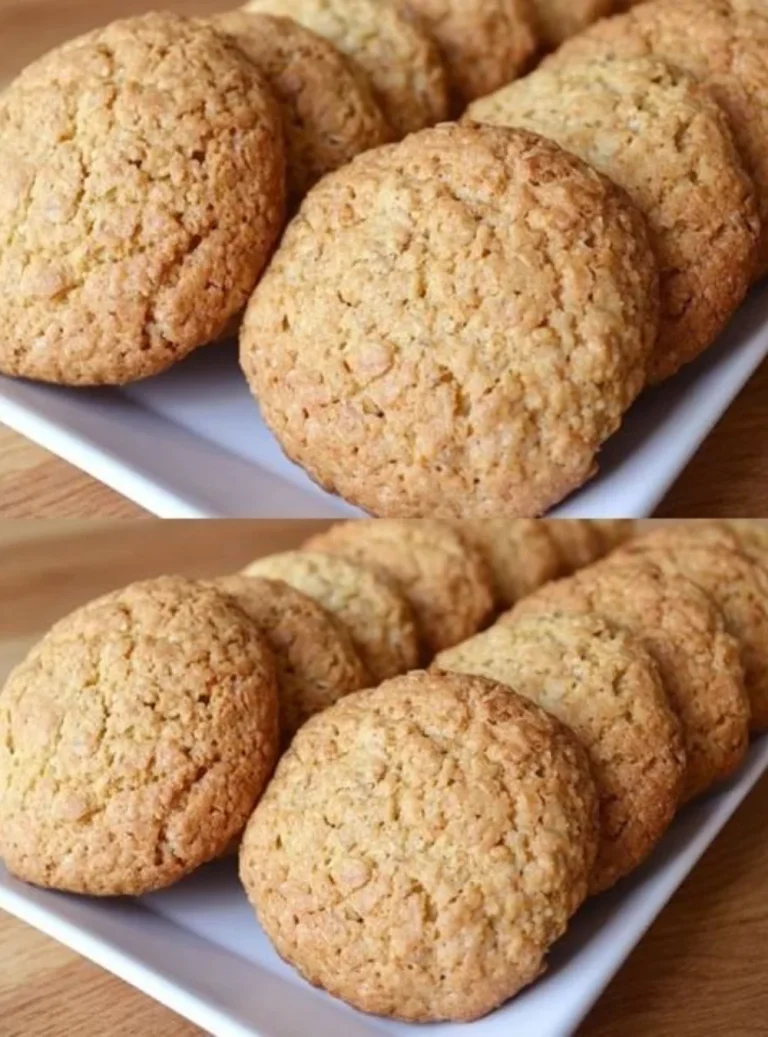 Freshly baked oatmeal cookies with nuts and raisins on a wooden table
